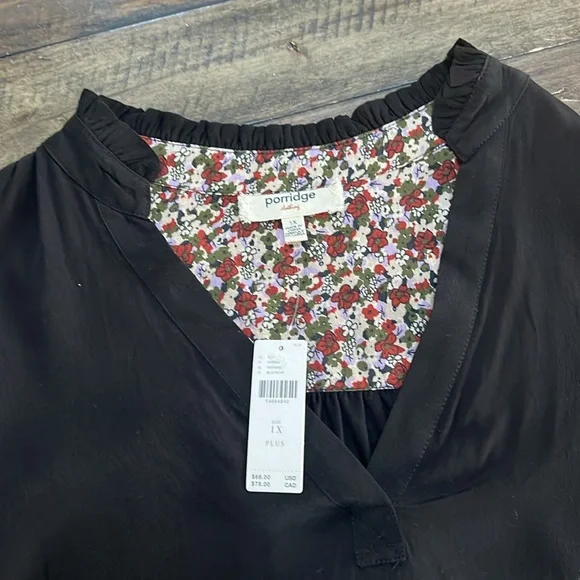 Anthro | Porridge Aiden Roll Tab Sleeve Blouse - Picture 6 of 8